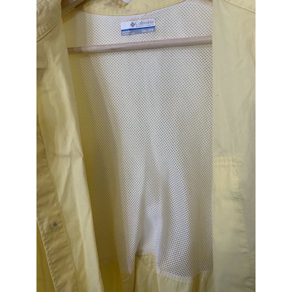 Columbia PFG Men Short Sleeve Sz XXL Yellow Button Shirt Vented - Picture 7 of 9
